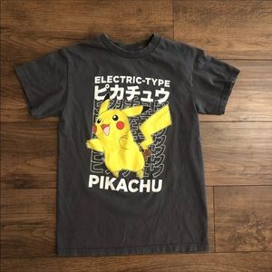 Pokemon Unisex T-Shirt Size S Dark Gray Pikachu Short Sleeve 2019
